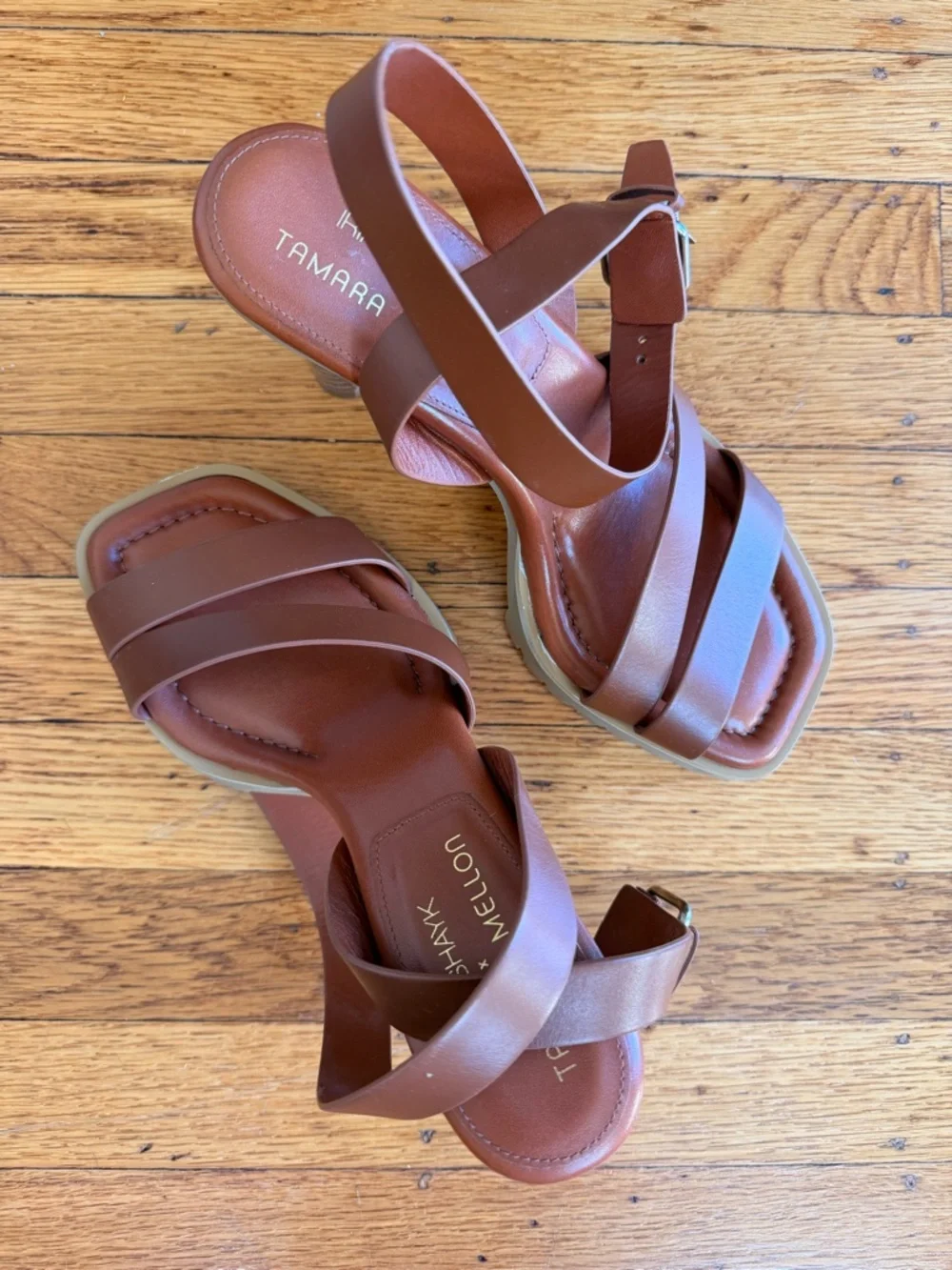 Irina Shayk x Tamara Mellon Leather Sandals